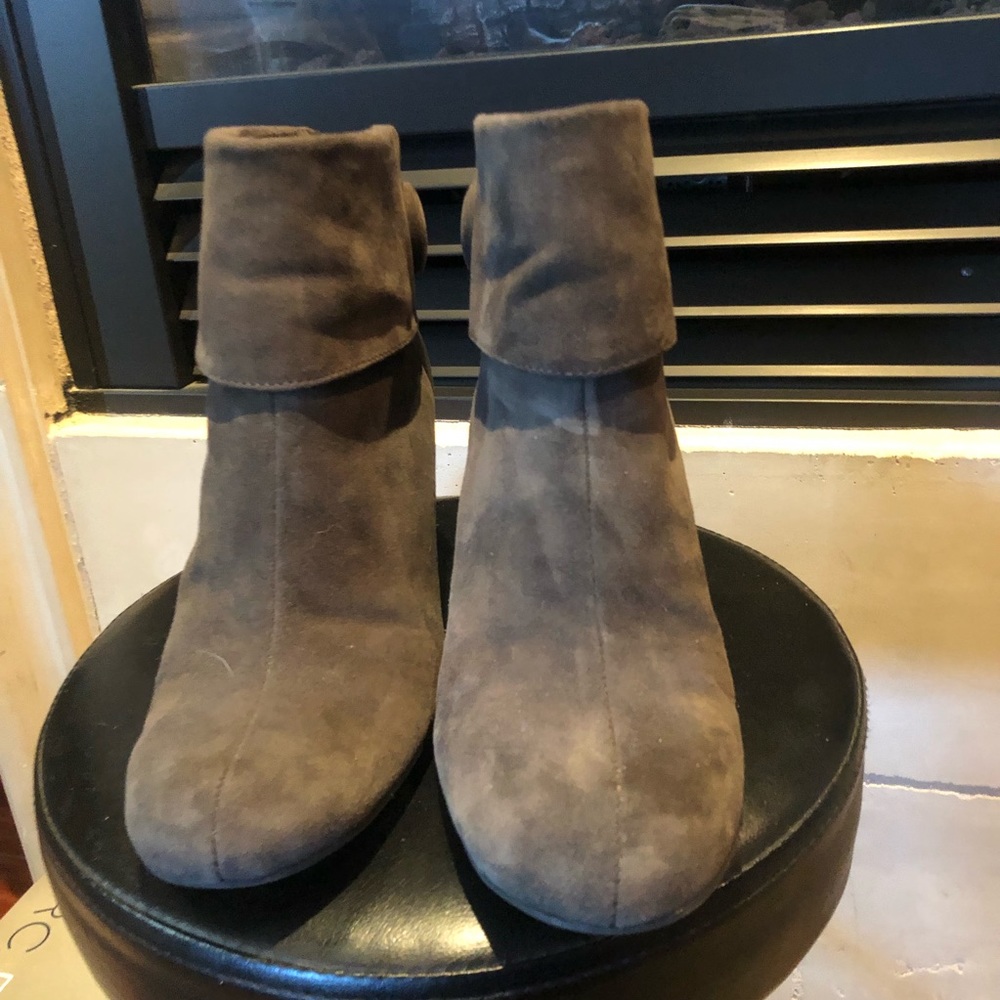 Gray Suede Booties
